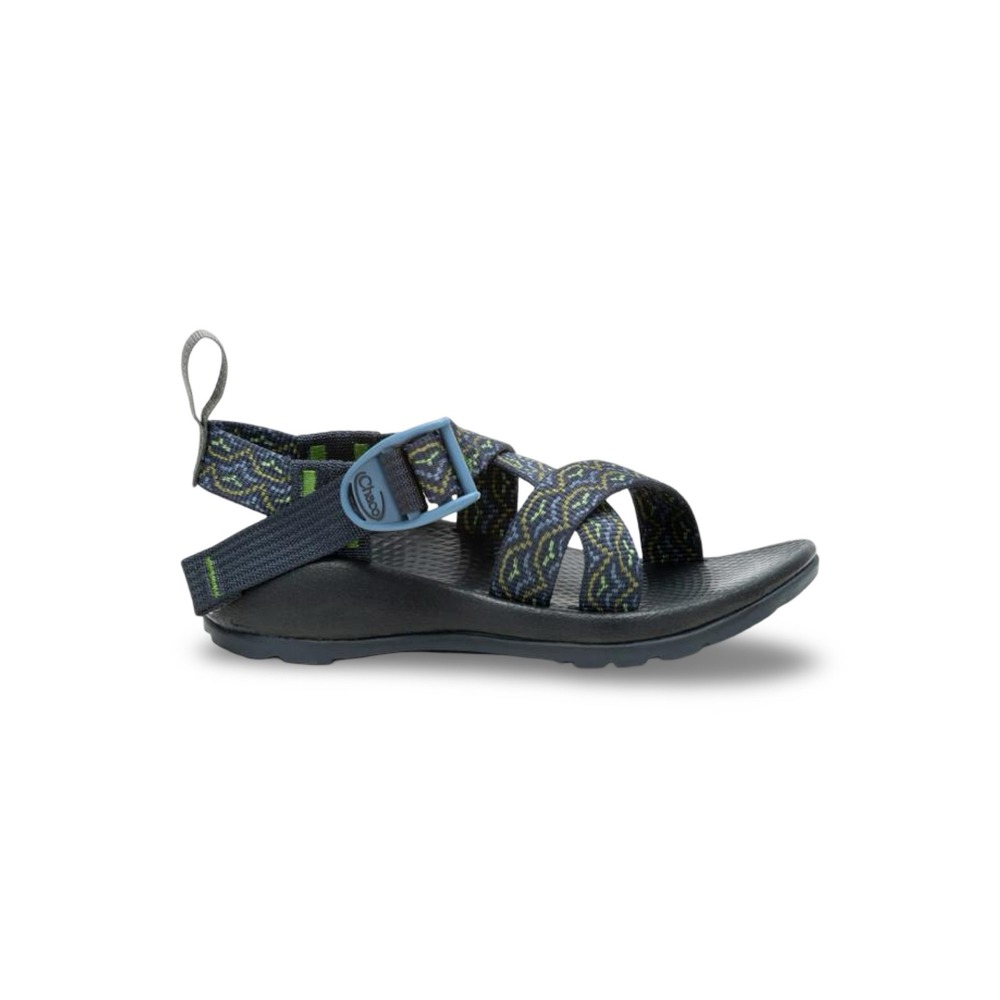 Chaco Kids Z1 Ecotread Sport Sandals Blue Green Patterned Size 6 Big Kids - Picture 2 of 8